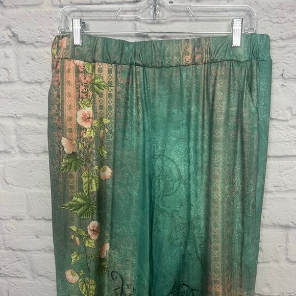 Floral Turquoise Gypsy Style Pants Women Size XL - Picture 2 of 7